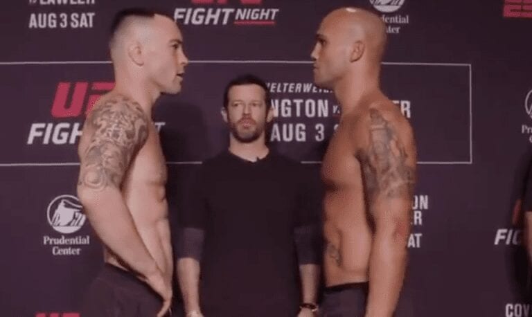 Watch: Colby Covington Jaws Off At Robbie Lawler During UFC Newark Faceoff