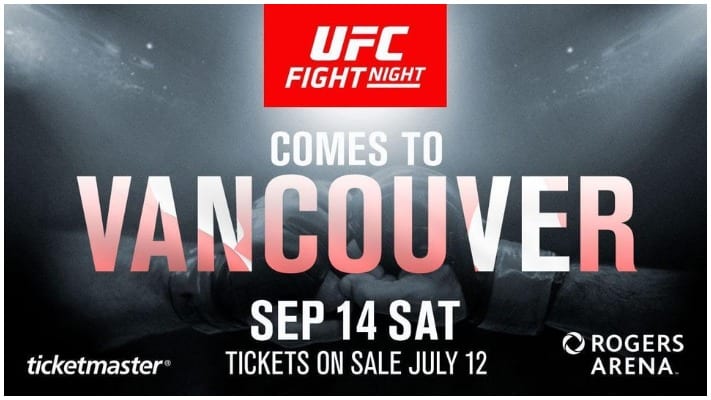 Report: Fighter Pulls Out Of UFC Vancouver 1 UFC Vancouver