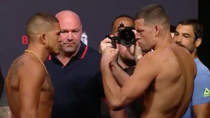 Nate Diaz & Anthony Pettis’ Intense Staredown Before UFC 241 (Video)