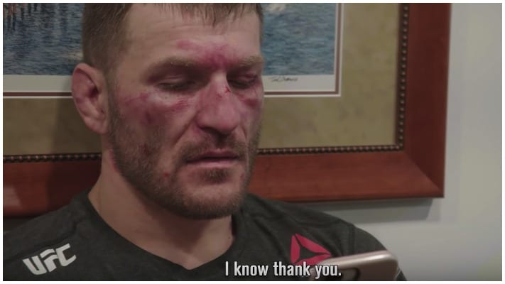 Stipe Miocic Finds Out Dad Is Cancer Free After UFC 241 Win (Video)