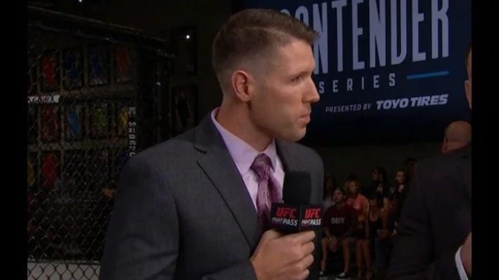 UFC Commentator Brendan Fitzgerald Hides Under Table During UFC Mexico City Chaos (Video)