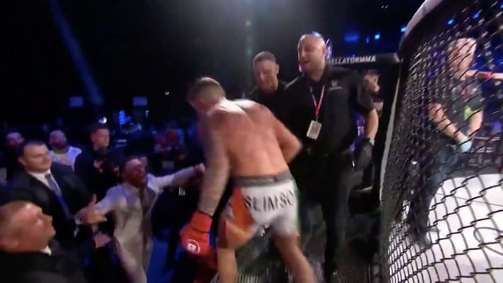 James Gallagher Gets Quick Tap, Jumps Cage To Celebrate With Conor McGregor (Video)