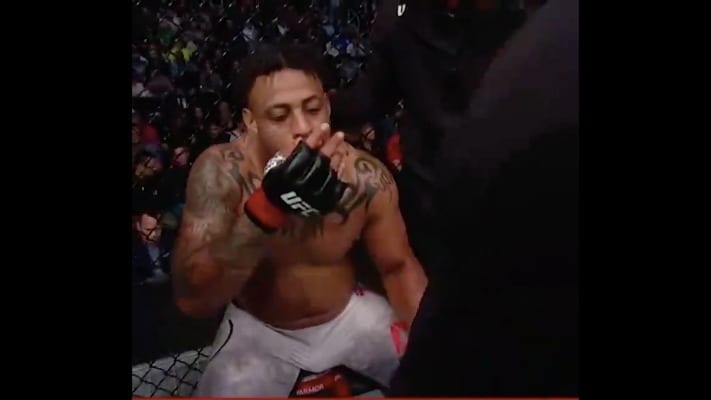 Greg Hardy Illegally Uses Inhaler In Between Rounds (Video)