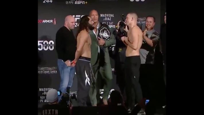 Jorge Masvidal Faces Off With Nate Diaz Before UFC 244 (Video)