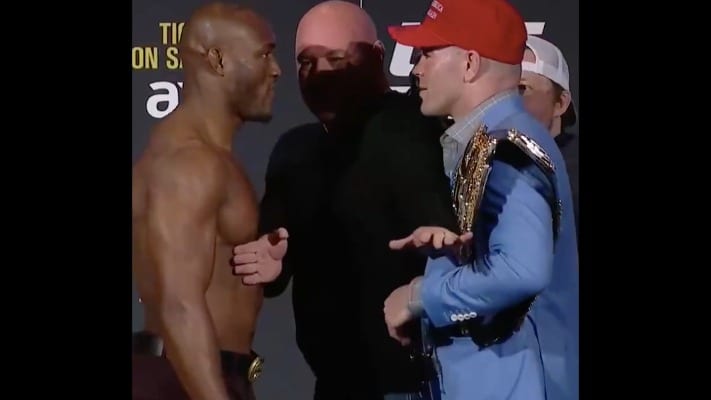 Kamaru Usman & Colby Covington Intense Staredown Before UFC 245 (Video)