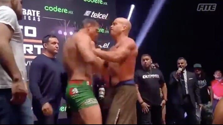 Tito Ortiz & Alberto El Patron Get Physical At Combate Weigh-Ins (Video) 1 Tito Ortiz