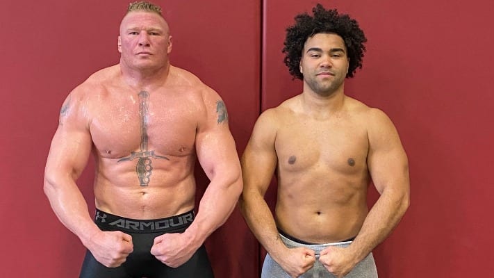 Brock Lesnar Wrestles With Gable Steveson At University Of Minnesota (Video)