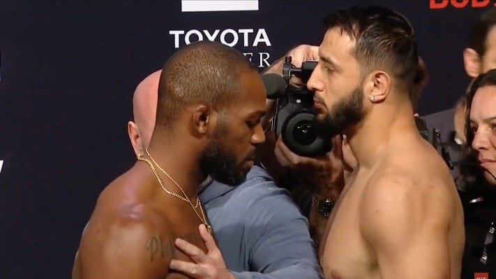 Jon Jones & Dominick Reyes Final Staredown Before UFC 247 (Video)