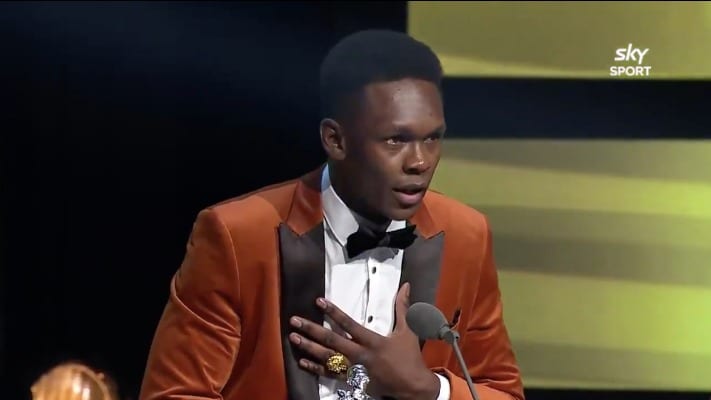 Israel Adesanya Gives Powerful Speech After Winning New Zealand Sportsman Of The Year Award (Video)