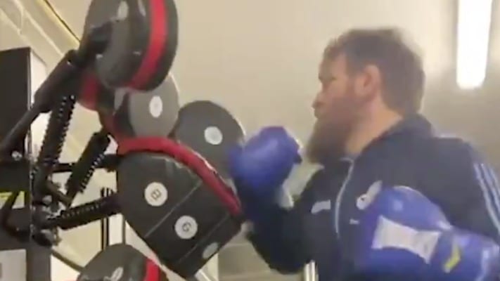 Conor McGregor Working On His Striking During Quarantine (Video)