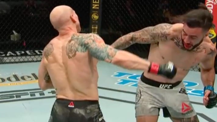 Josh Emmett Batters Shane Burgos In War - UFC Vegas 3 Highlights 1 Emmett Burgos