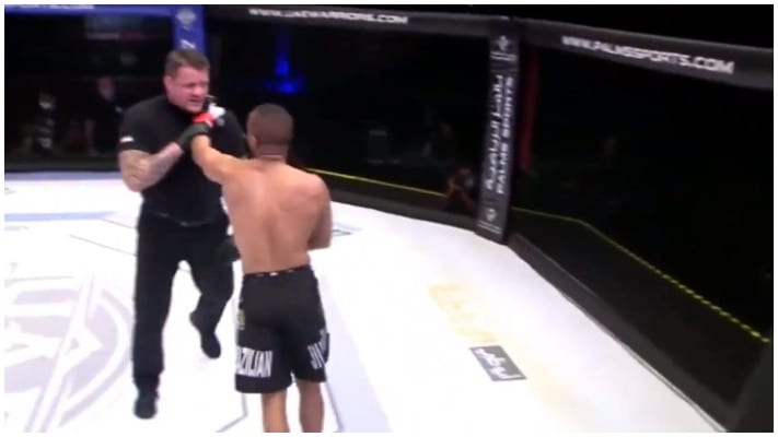 VIDEO | Fighter Disqualified For Getting Physical With  Marc Goddard