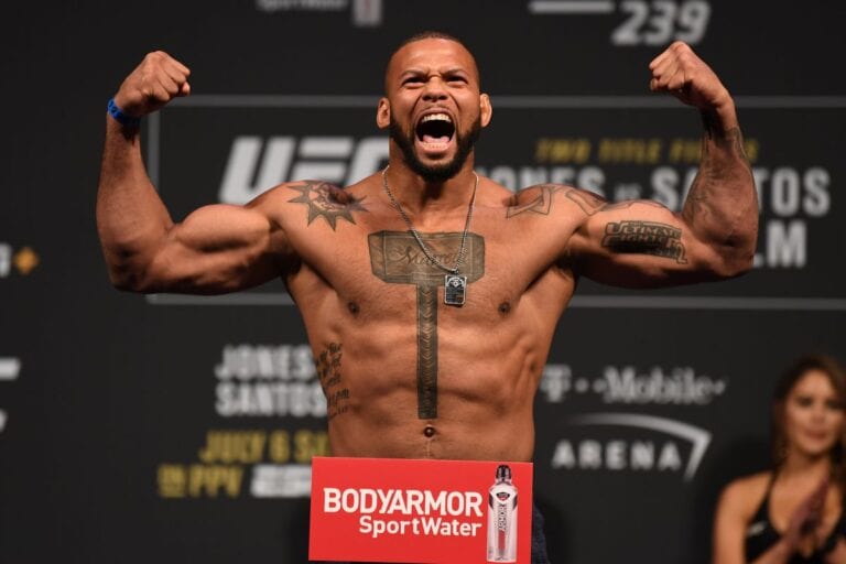 Report: Thiago Santos Out Of Fight Island Clash With Glover Teixeira After Positive COVID-19 Test