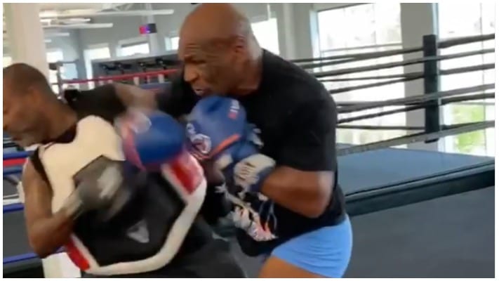 VIDEO | Mike Tyson Almost Knocks Out Coach In Latest Training Clip 1 Mike Tyson