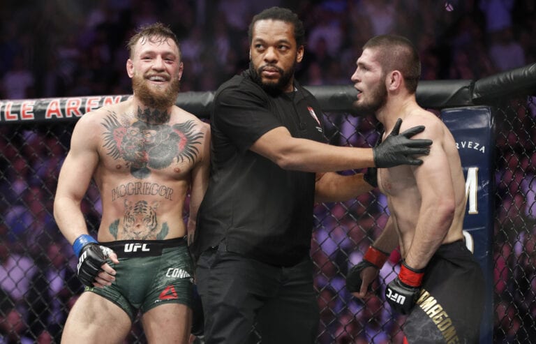 Conor McGregor Reacts To Khabib Nurmagomedov, Justin Gaethje Faceoff