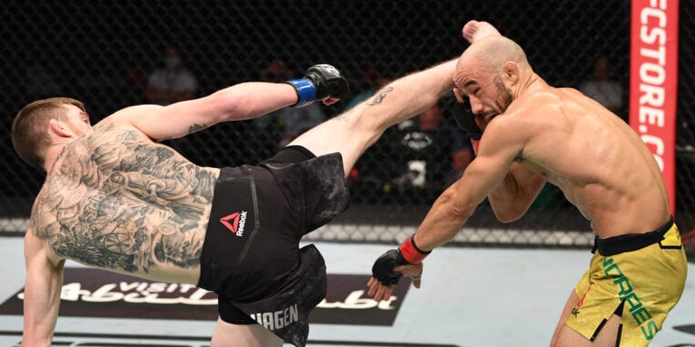 Cory Sandhagen Launches Stunning Wheel Kick To Finish Marlon Moraes – UFC Fight Island 5 Highlights