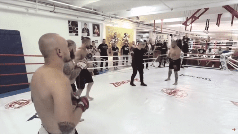 VIDEO | 3 Amateurs Attempt To Take On A Pro MMA Fighter In Freak Show Fight