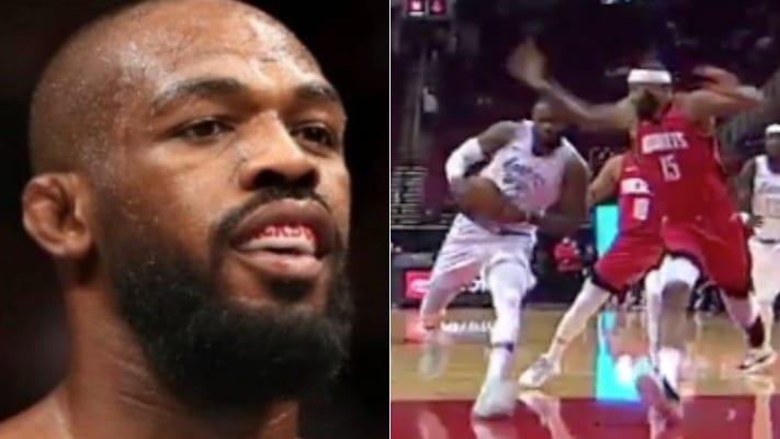 Jon Jones Reacts To LeBron James Receiving Elbow From DeMarcus Cousins