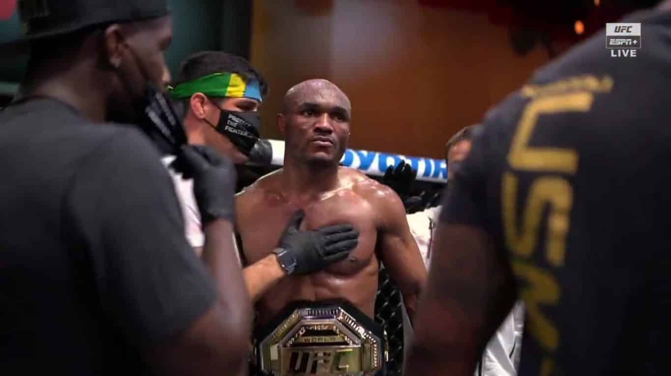 Kamaru Usman Retains, Stops Gilbert Burns With Third Round Strikes - UFC 258 Highlights 1 Usman