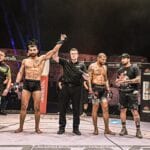 Benoit St. Denis gets his rand rasied after win over Luan Santiago