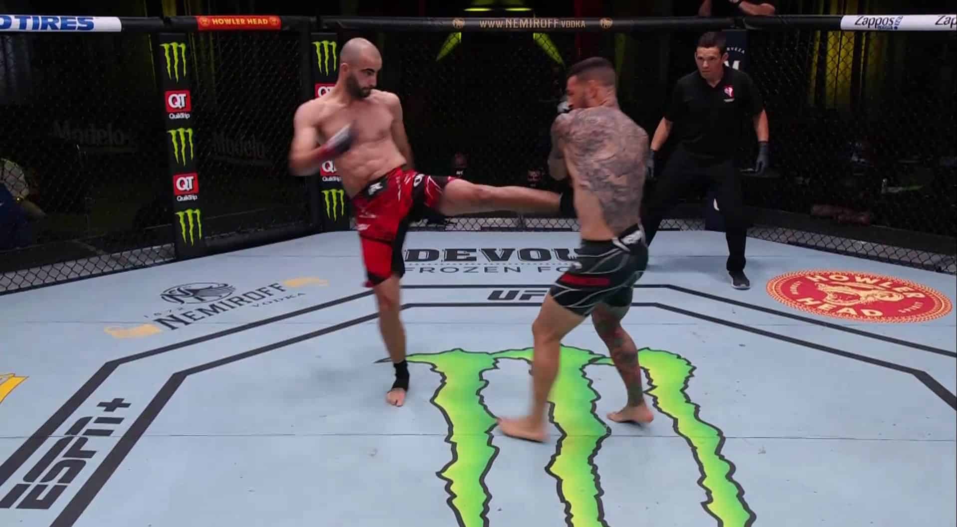 Giga Chikadze Stops Cub Swanson With First Round Liver Kick - UFC Vegas 25 Highlights 1 Chikadze