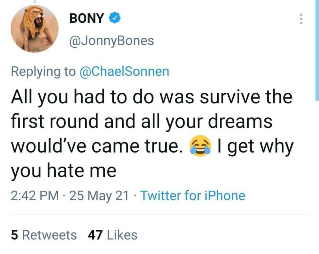 Jon Jones Re-Ignites Beef with Chael Sonnen: "Losers Focus on Winners" 3 Screenshot 20210525 144357 Twitter 1