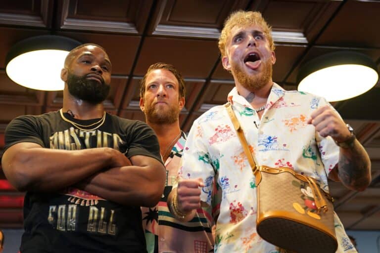 Jake Paul and Tyron Woodley Face-Off to Promote August Boxing Match