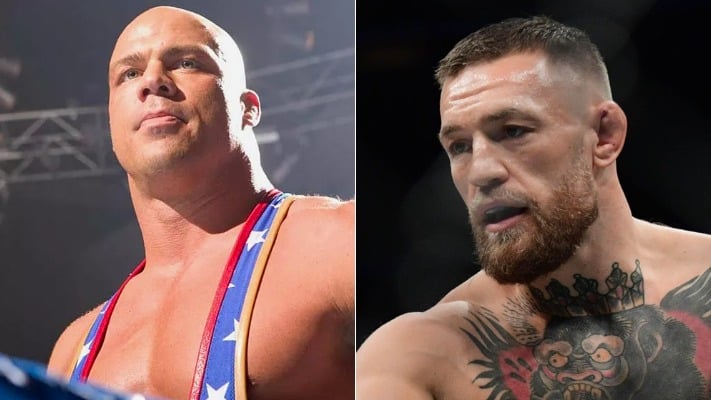 Kurt Angle Mocks Conor McGregor: ‘I Break My Ankle All The Time’ 1 Kurt Angle Conor McGregor