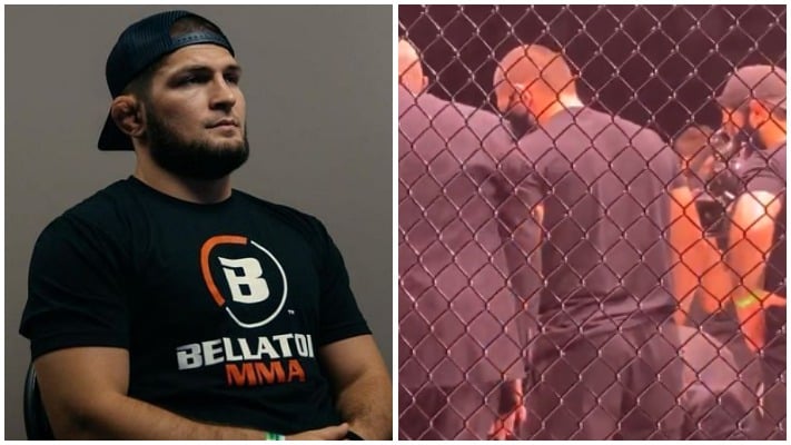 VIDEO | Khabib Helps Protege’s Opponent Onto Stretcher Following Vicious KO At Bellator 263