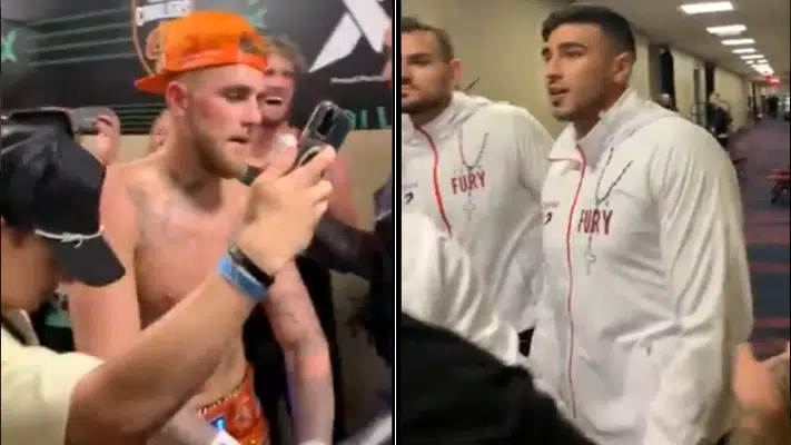 Boxing news: Jake Paul and Tommy Fury had a falling out backstage after a fight with Tyron Woodley. Video