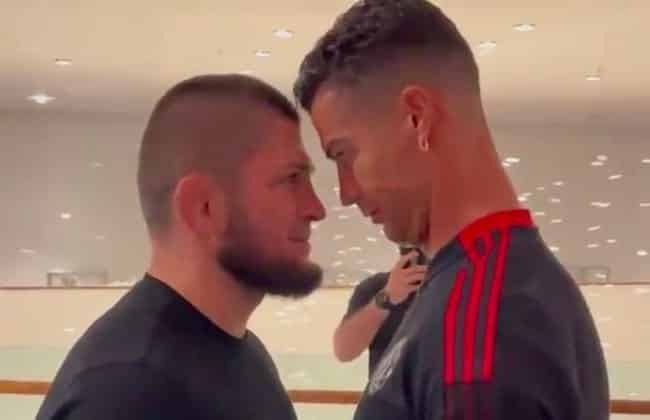 VIDEO | Khabib Nurmagomedov Faces Off With Manchester United Forward Cristiano Ronaldo