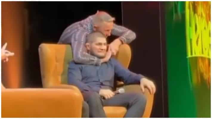 VIDEO | GSP Playfully Tries To Submit Khabib At Sports Festival 1 GSP