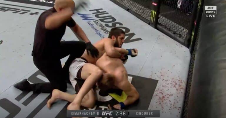 Islam Makhachev Stops Dan Hooker With First Round Kimura – UFC 267 Highlights