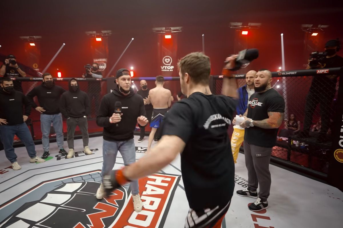 VIDEO | Mic Throwing Fighter Starts Wild Post-Fight Brawl In Russia 1 Brawl
