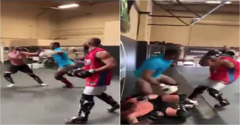 VIDEO | Francis Ngannou Spars Two Training Partners At Once Ahead Of UFC 270