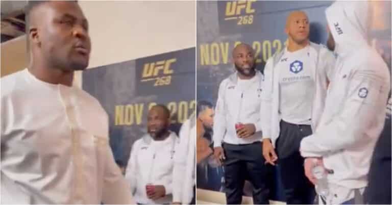 VIDEO | Francis Ngannou, Ciryl Gane Have Awkward Run-In At UFC 268