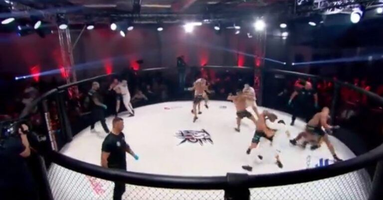 VIDEO | Brutal 5-On-5 Team Fight Takes Place At The War 3 MMA Event In Poland