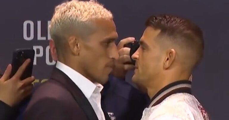 Charles Oliveira And Dustin Poirier Faceoff Ahead Of UFC 269
