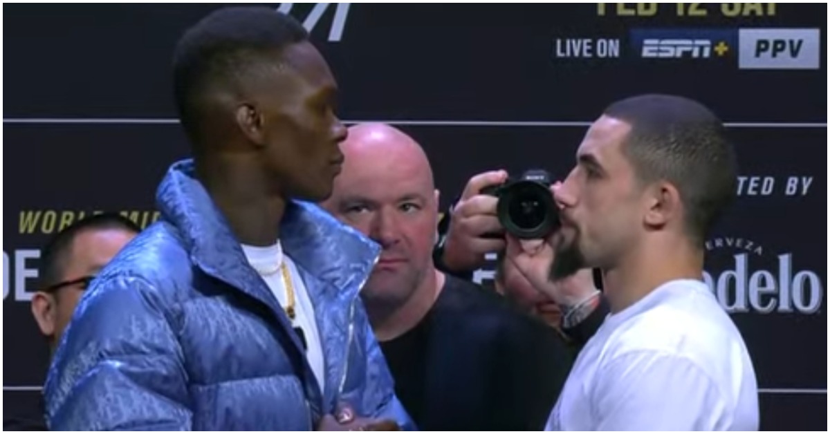 Israel Adesanya, Robert Whittaker Face-Off At UFC 271 Presser 1 Israel Adesanya, Robert Whittaker