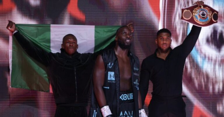 VIDEO | Israel Adesanya Walks Out With WBO Cruiserweight Champion Lawrence Okolie
