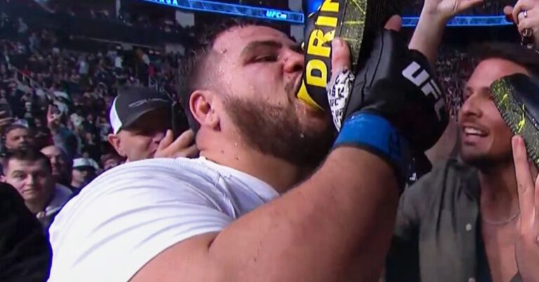 Watch Tai Tuivasa Do A Shoey After Sleeping Derrick Lewis At UFC 271