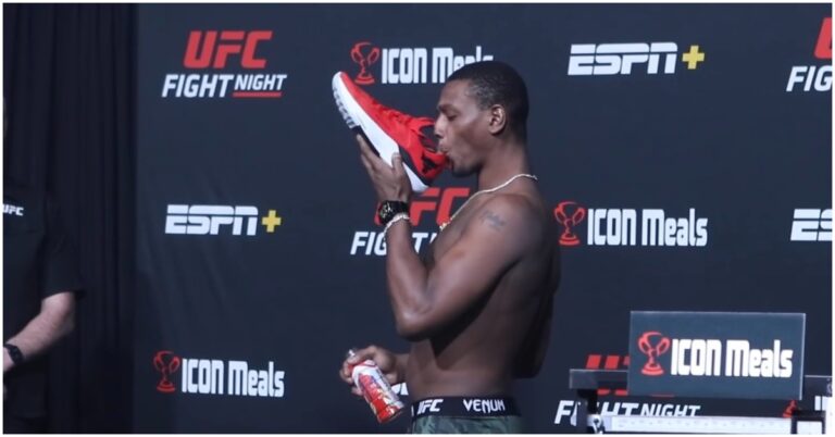 Jamahal Hill Celebrates Making Weight By Doing A Shoey