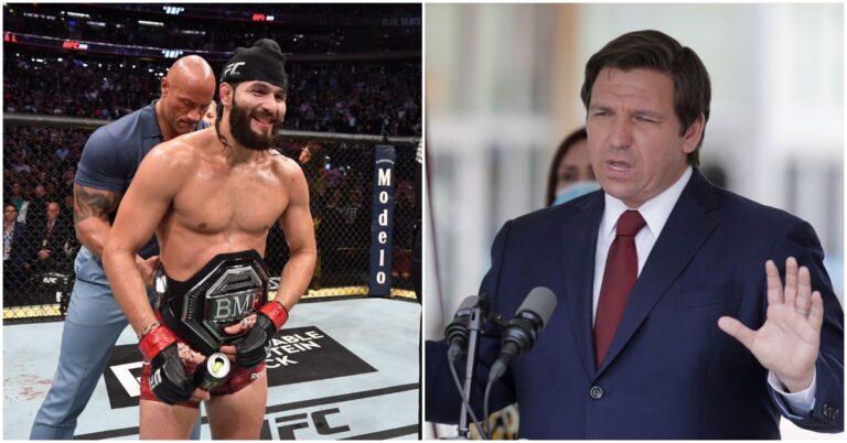 Jorge Masvidal Presents BMF Belt To Florida Governor Ron DeSantis