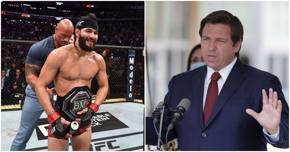 Jorge Masvidal Presents BMF Belt To Florida Governor Ron DeSantis 1 Jorge Masvidal