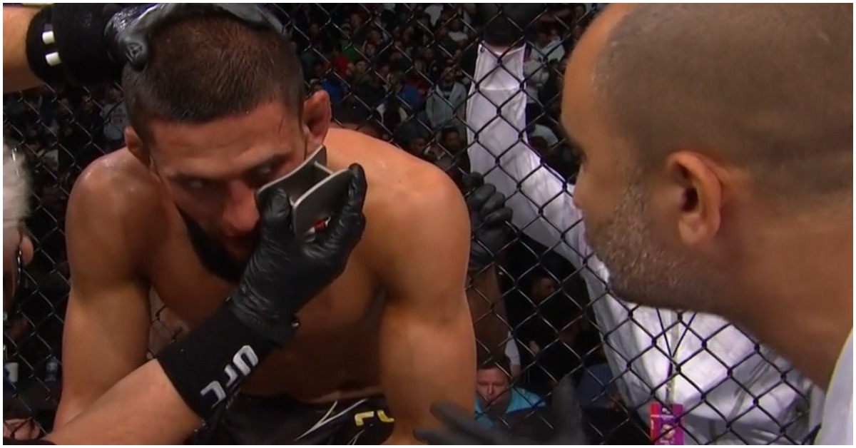Khamzat Chimaev's Coach Reveals What He Told 'Borz' At The End Of Round 2 Of The Gilbert Burns Fight 1 Khamzat Chimaev