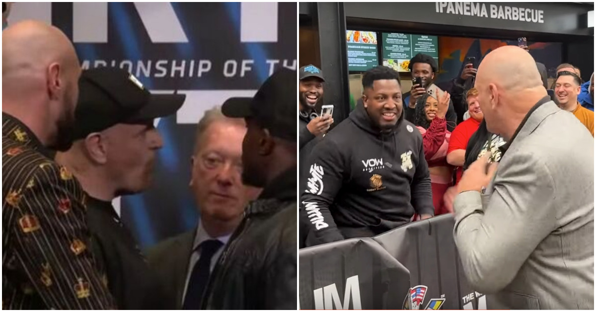 John Fury & Dean Whyte Make Up By Shadow Boxing In Front Of Jovial Crowd 1 John Fury, Tyson Fury