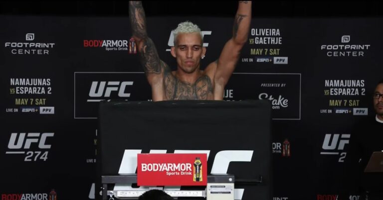 Breaking – Charles Oliveira Misses Weight Ahead Of UFC 274, Stripped Of Lightweight Championship