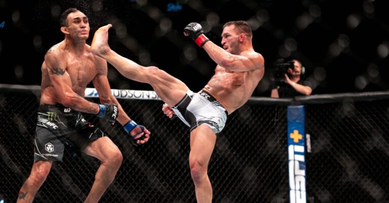 Michael Chandler Lands Stunning Front Kick KO Win Over Tony Ferguson – UFC 274 Highlights