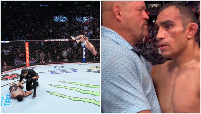 Watch | Tony Ferguson And Chuck Liddell Embrace After Vicious UFC 274 Front Kick KO Loss