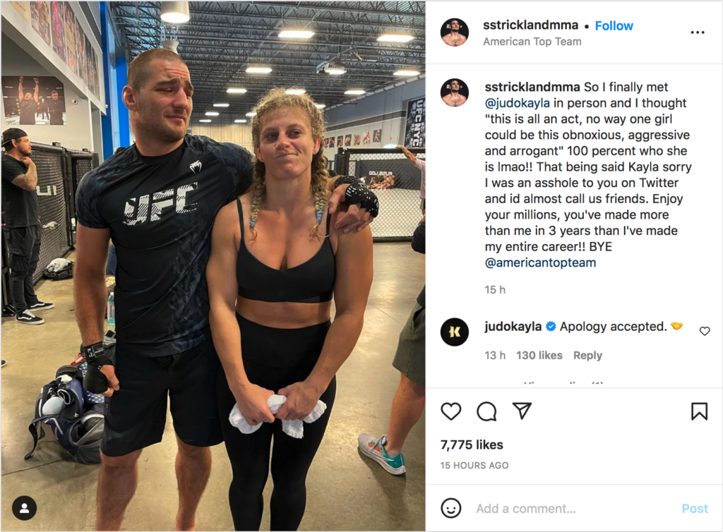Sean Strickland Apology Accepted By Kayla Harrison After InPerson